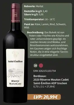 E-Center 2020 réserve mouton cadet saint-émilion aop trocken Angebot