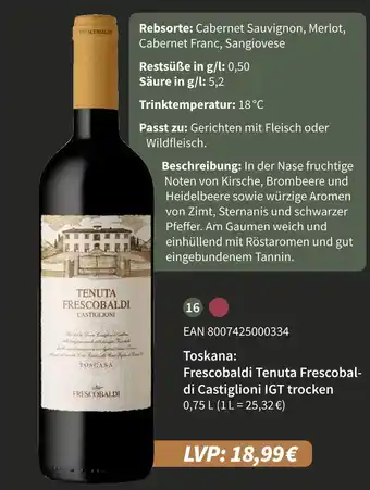 E-Center Frescobaldi tenuta frescobaldi di castiglioni igt trocken Angebot