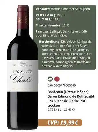 E-Center Baron edmond de rothschild les allees de clarke pdo trocken Angebot