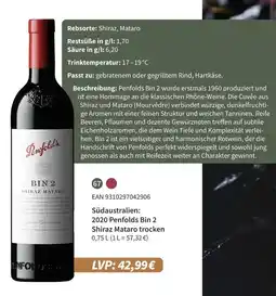 E-Center Penfolds 2020 penfolds bin 2 shiraz mataro trocken Angebot