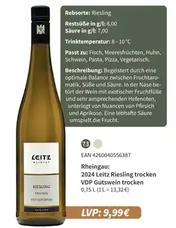 E-Center Leitz weingut 2024 leitz riesling trocken vdp gutswein trocken Angebot