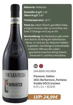 E-Center Fontanafredda barbaresco Angebot