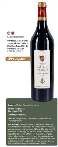 E-Center 2022 château la fleur martillac grand vin de bordeaux trocken Angebot
