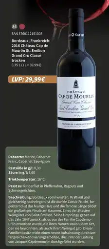 E-Center Château cap de mourlin st. emilion grand cru classé trocken Angebot