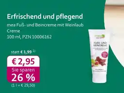 Mea Mea fuß- und beincreme mit weinlaub creme Angebot