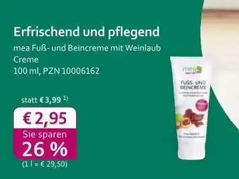 Mea Mea fuß- und beincreme mit weinlaub creme Angebot