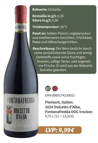 E-Center Fontanafredda 2024 dolcetto d'alba doc trocken Angebot