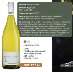 E-Center 2023 domaine raimbault-pineau pouilly fumé, aop trocken Angebot