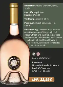 E-Center Miraval côtes de provence rosé aoc trocken Angebot