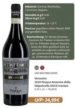 E-Center Pasqua 2019 pasqua amarone della valpolicella docg trocken Angebot