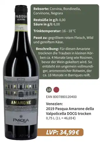 E-Center Pasqua 2019 pasqua amarone della valpolicella docg trocken Angebot