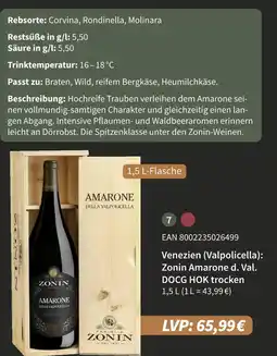 E-Center Zonin amarone d. val. docg hok trocken Angebot