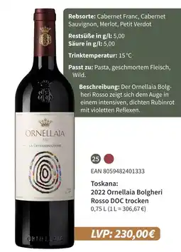 E-Center 2022 ornellaia bolgheri rosso doc trocken Angebot