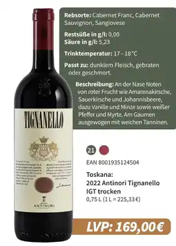 E-Center Antinori 2022 antinori tignanello igt trocken Angebot
