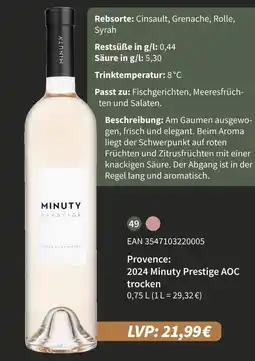 E-Center Minuty 2024 minuty prestige aoc trocken Angebot