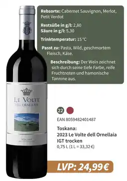 E-Center 2023 le volte dell ornellaia igt trocken Angebot