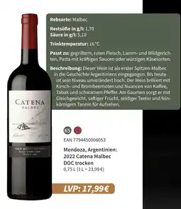 E-Center Catena 2022 catena malbec doc trocken Angebot