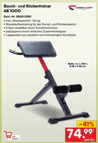 Netto Marken-Discount Christopeit sport germany bauch- und rückentrainer ab 1000 Angebot