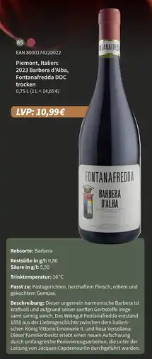E-Center Fontanafredda 2023 barbera d’alba doc trocken Angebot