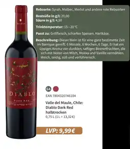 E-Center Valle del maule, chile: diablo dark red halbtrocken Angebot