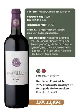 E-Center 2022 château beauvillage cru bourgeois médoc trocken Angebot