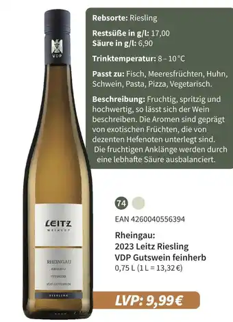 E-Center Leitz 2023 leitz riesling vdp gutswein feinherb Angebot