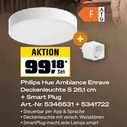 OBI Philips hue ambiance enrave deckenleuchte s 26,1 cm + smart plug Angebot