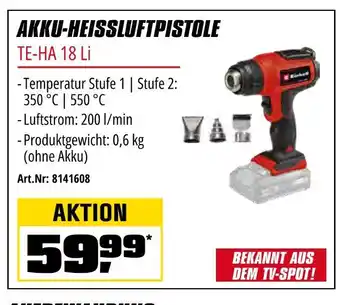 OBI Akku-heißluftpistole te-ha 18 li Angebot