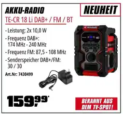 OBI Akku-radio te-cr 18 li dab+ / fm / bt Angebot