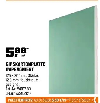 OBI Gipskartonplatte imprägniert Angebot