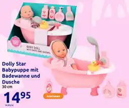 Action Dolly Star Babypuppe mit Badewanne und Dusche Angebot