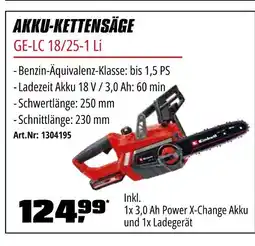 OBI Einhell akku-kettensäge ge-lc 18/25-1 li Angebot