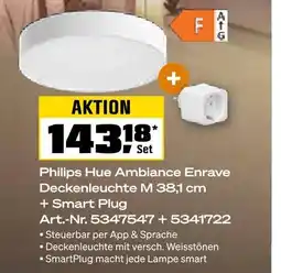 OBI Philips hue ambiance enrave deckenleuchte m 38,1 cm + smart plug Angebot