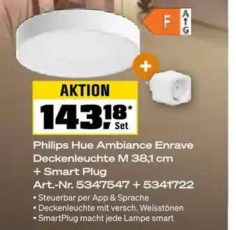 OBI Philips hue ambiance enrave deckenleuchte m 38,1 cm + smart plug Angebot