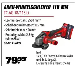 OBI Einhell akku-winkelschleifer 115 mm Angebot