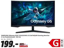 MediaMarkt SAMSUNG Odyssey G55C S32CG554EU 32 Zoll WQHD Gaming Monitor Angebot