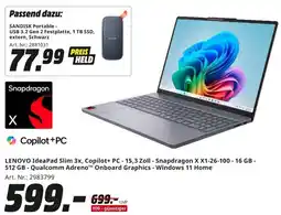 MediaMarkt LENOVO IdeaPad Slim 3x, Copilot+ PC-15,3 Zoll Angebot