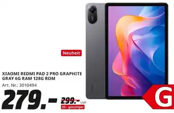 MediaMarkt XIAOMI REDMI PAD 2 PRO GRAPHITE GRAY 6G RAM 128G ROM Angebot