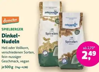 Biomarkt demeter SPIELBERGER Dinkel Nudeln Angebot