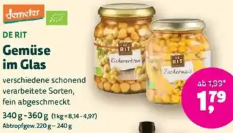 Biomarkt demeter DE RIT Gemüse im Glas Angebot