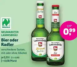 Biomarkt NEUMARKTER LAMMSBRÄU Bier oder Radler Angebot