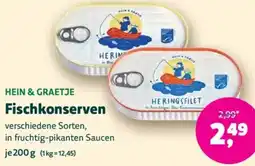 Biomarkt HEIN & GRAETJE Fischkonserven Angebot