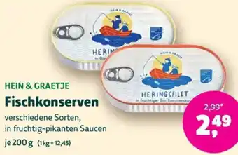 Biomarkt HEIN & GRAETJE Fischkonserven Angebot