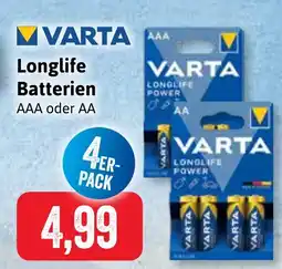 Stolz VARTA Longlife Batterien 4ER- PACK Angebot