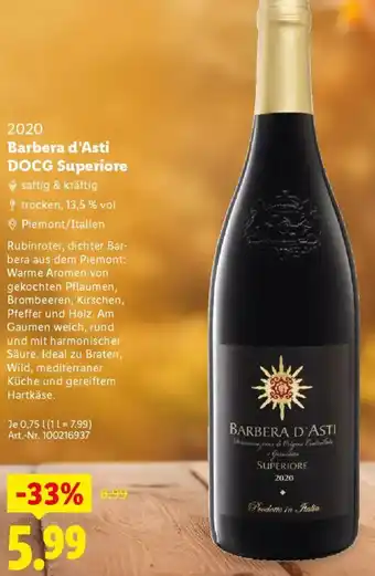 Lidl Barbera d'Asti DOCG Superiore Angebot