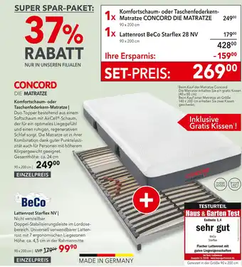 Matratzen Concord Concord komfortschaum- oder taschenfederkern-matratze Angebot