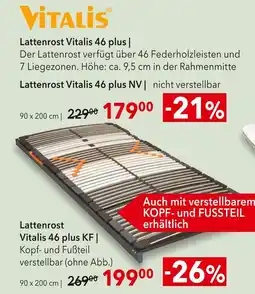 Matratzen Concord Vitalis lattenrost 46 plus nv Angebot