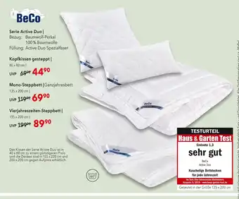 Matratzen Concord Beco kopfkissen gesteppt Angebot