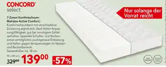 Matratzen Concord Concord 7-zonen komfortschaum-matratze active comfort Angebot