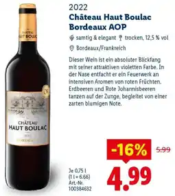 Lidl Château Haut Boulac Bordeaux AOP Angebot
